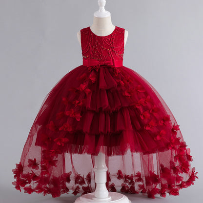 Bright Flowers and Bow Children's Party Dress