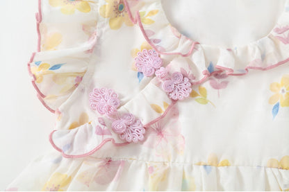 Summer Children's Dress Little Flowers with Hat