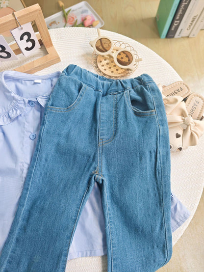 Girls' Infant Set Shirt + Jeans Hearts