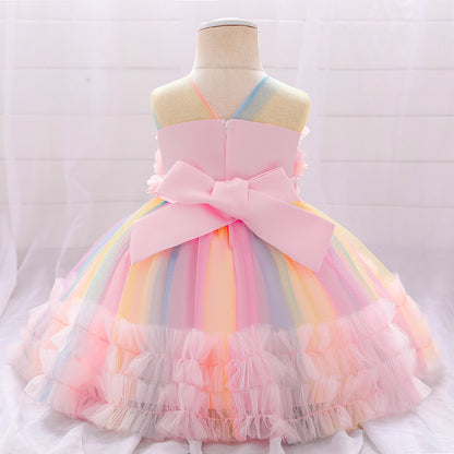 Children's Tulle Colors Floral Dress