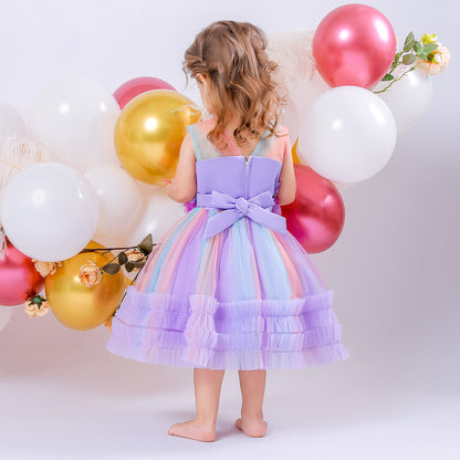 Children's Tulle Colors Floral Dress