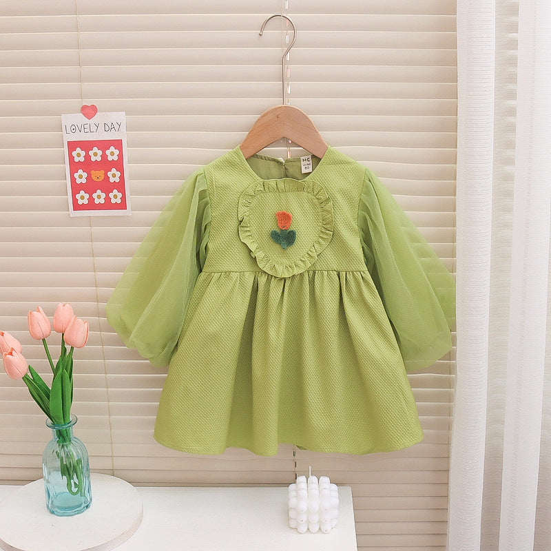 Little Flower Long Sleeve Children's Dress