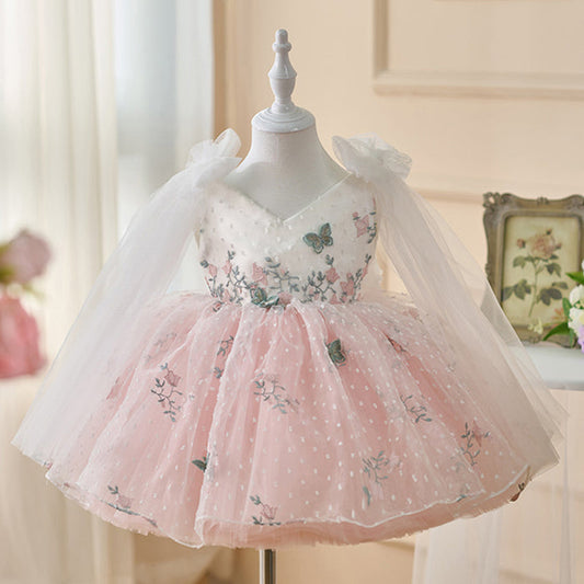 Floral Party Dress with Tulle
