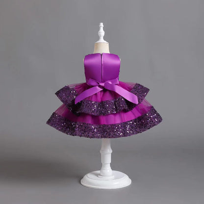 Shiny Bowknot Children's Party Dress