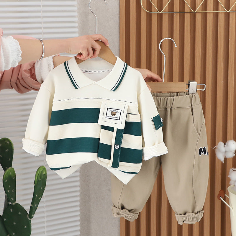 Stripes Suit Sweatshirt Set