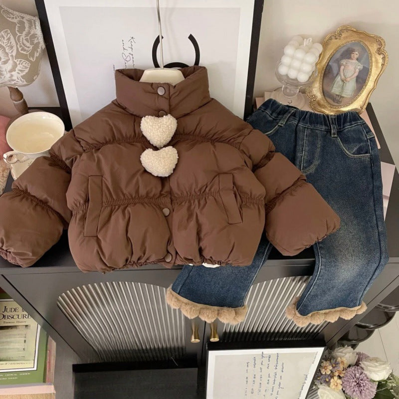 Children's Pompom Heart Coat