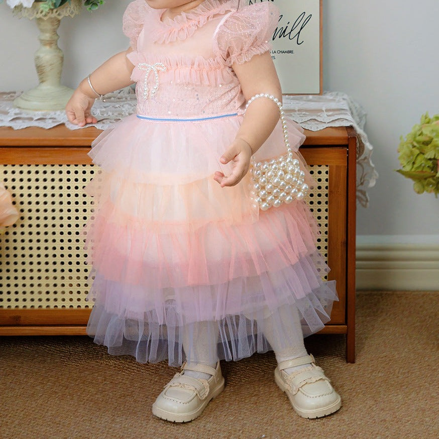 Children's Party Dress Tulle Colors Bow