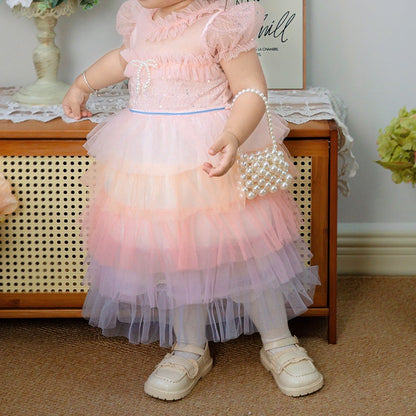 Children's Party Dress Tulle Colors Bow