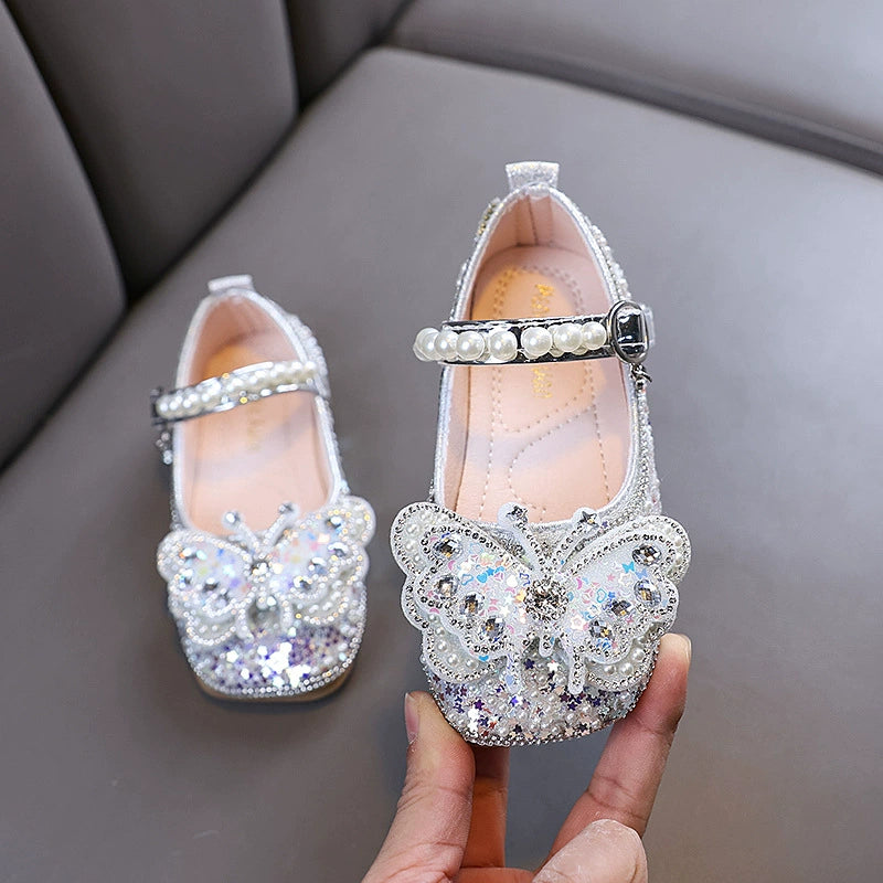 Girls' Rhinestone Butterfly Shoes