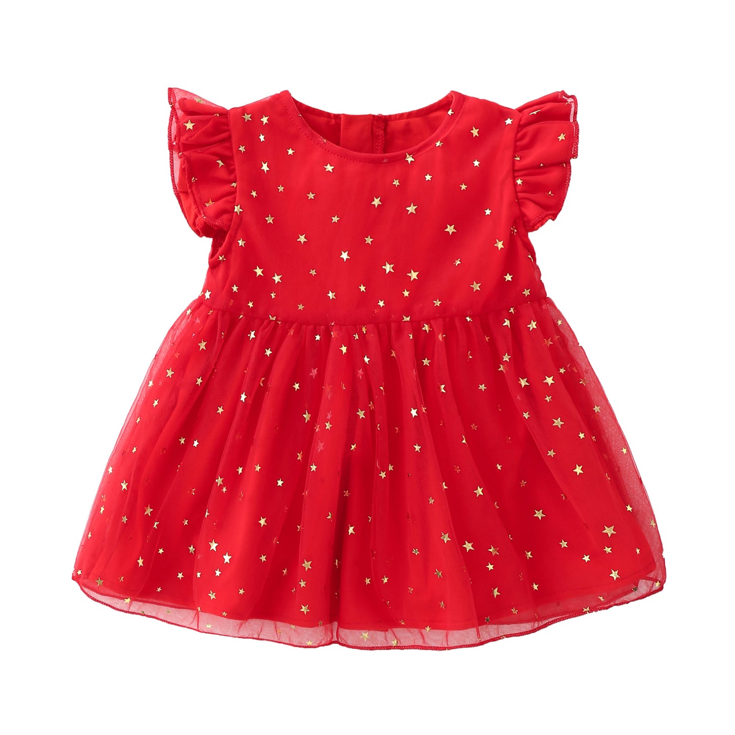 Red Infant Dress Little Stars