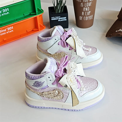 NK Lace Children's Sneakers Pearls