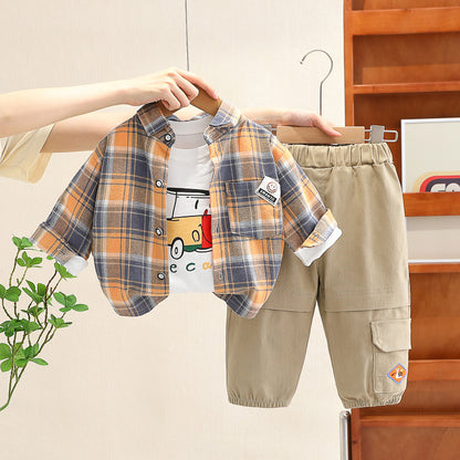 Boys' 3-Piece Plaid Set
