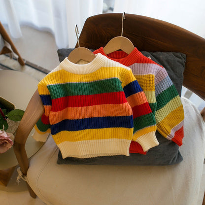 Children's Stripe Knitting Blouse