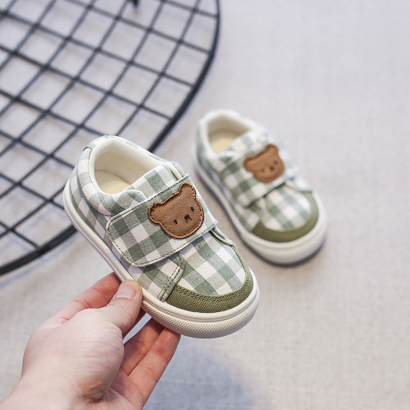 Bear Checkered Children's Sneakers