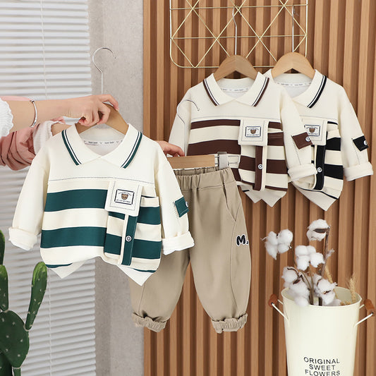 Stripes Suit Sweatshirt Set