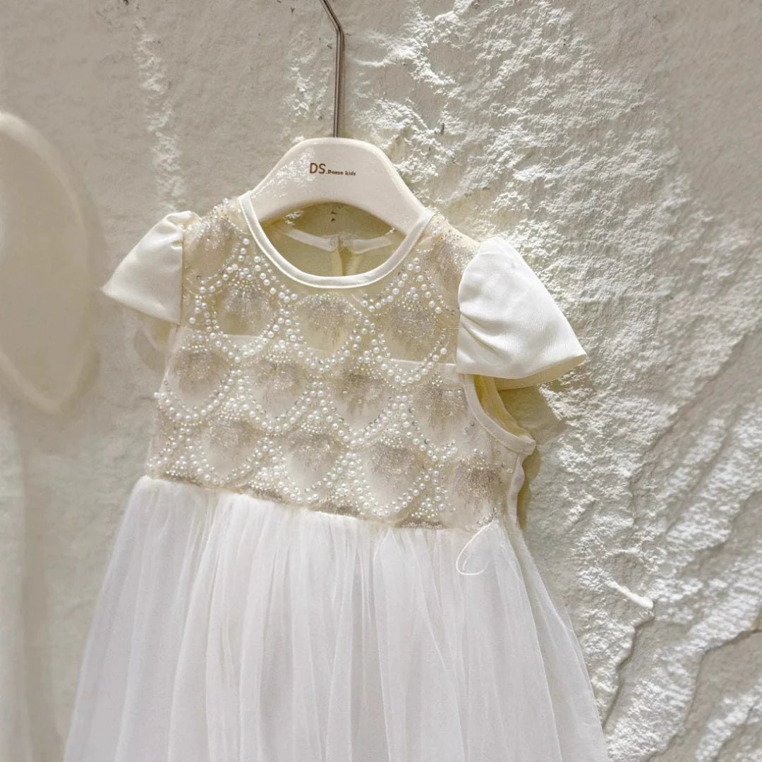 Children's Party Dress With Pearls