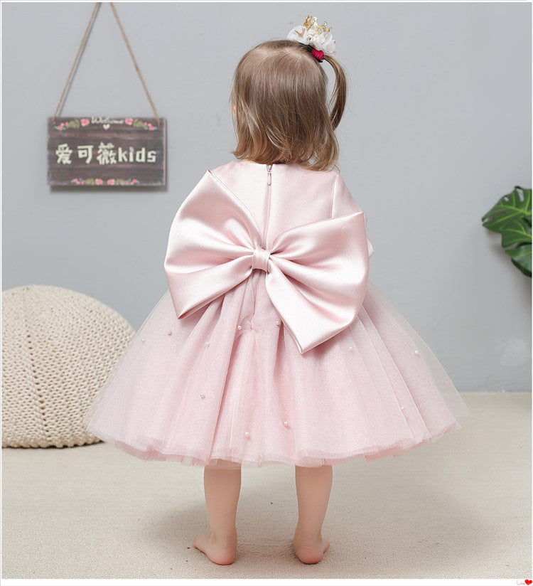 Children's Pearls and Bow Party Dress