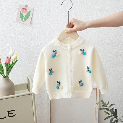 Children's Knitted Polka Dot Cardigan