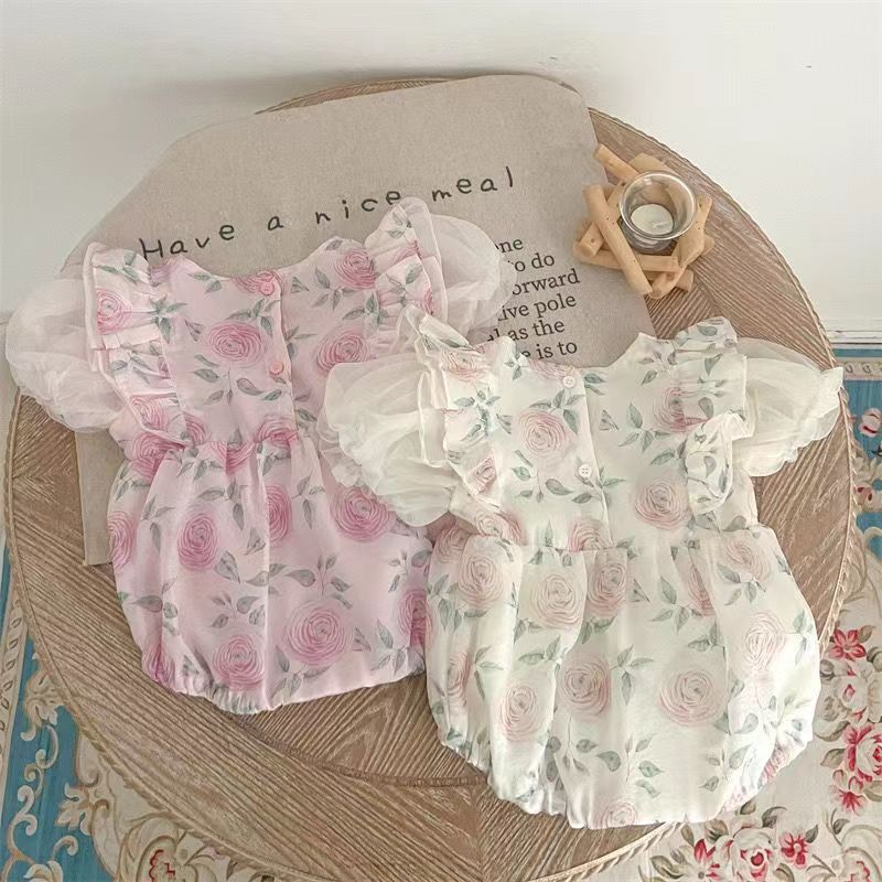 Children's Floral Tulle Bodysuit