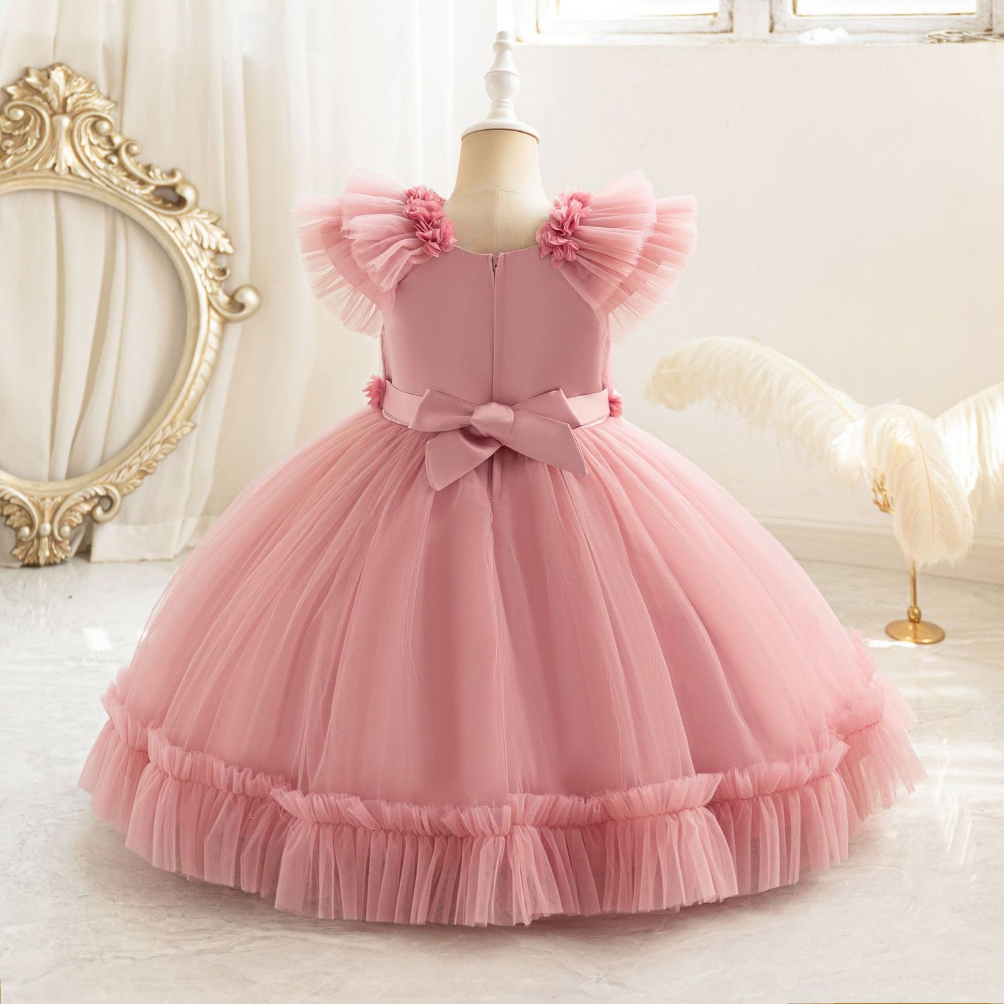 Children's Party Dress Tulle Flowers