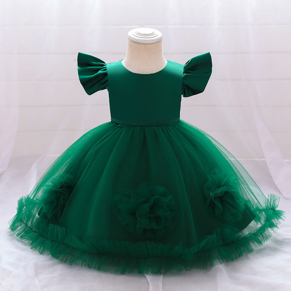 Children's Party Dress Tulle Flowers