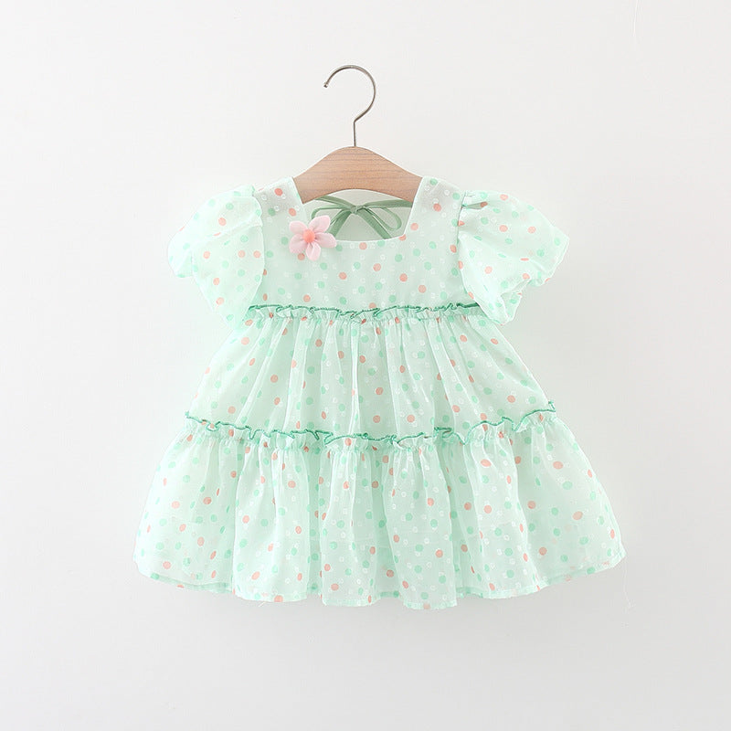 Children's Dress Polka Dots and Little Flower