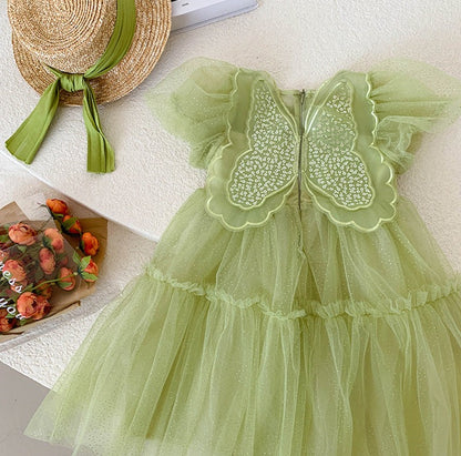 Asinha Bright Green Children's Dress