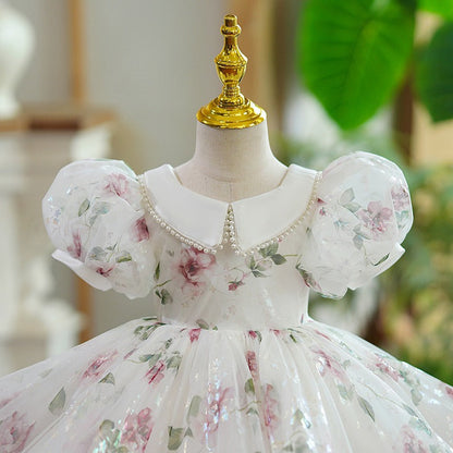 Children's Dress Floral Pearls Collar