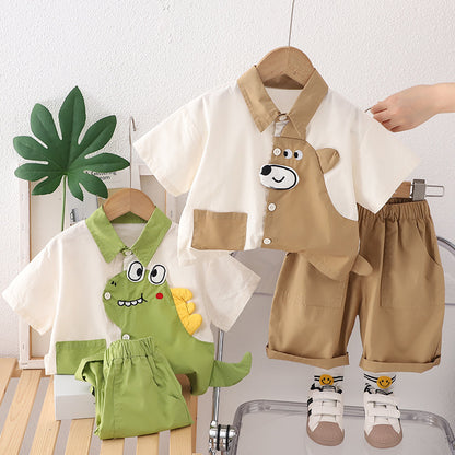 Men's Children's Set Animal Shirt