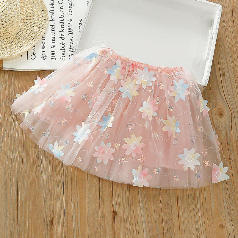 Tulle skirt with flowers