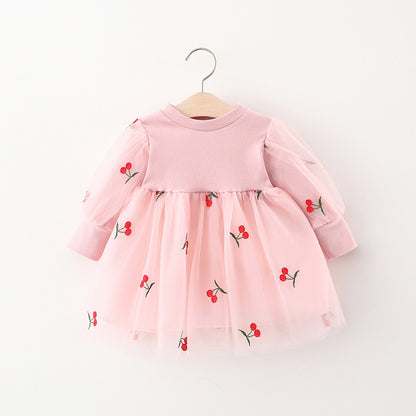 Infant Dress Cherry Tulle