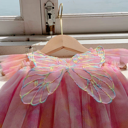 Children's Dress Tulle Flowers and Butterflies