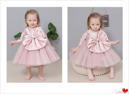 Children's Pearls and Bow Party Dress