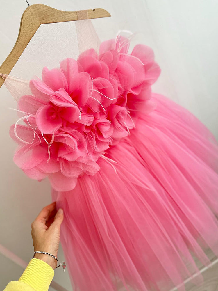 Tulle Flowers Children's Party Dress