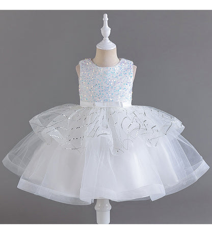 Shiny Tulle Lace Party Dress