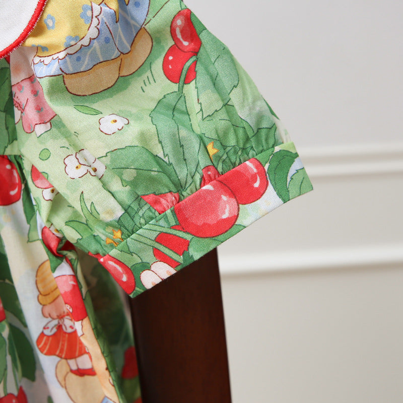 Cherry Neck Children's Dress