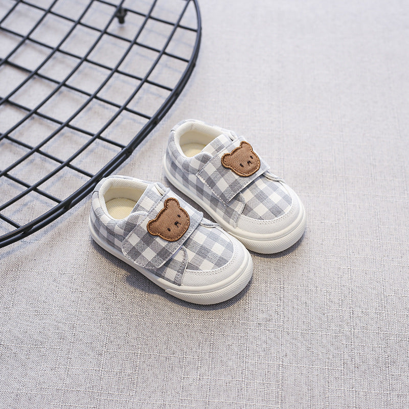 Bear Checkered Children's Sneakers