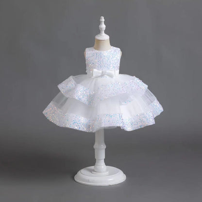 Shiny Bowknot Children's Party Dress