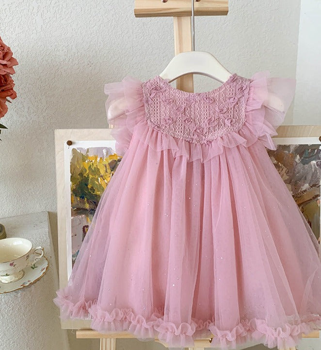 Children's Tulle Ruffles and Flowers Dress