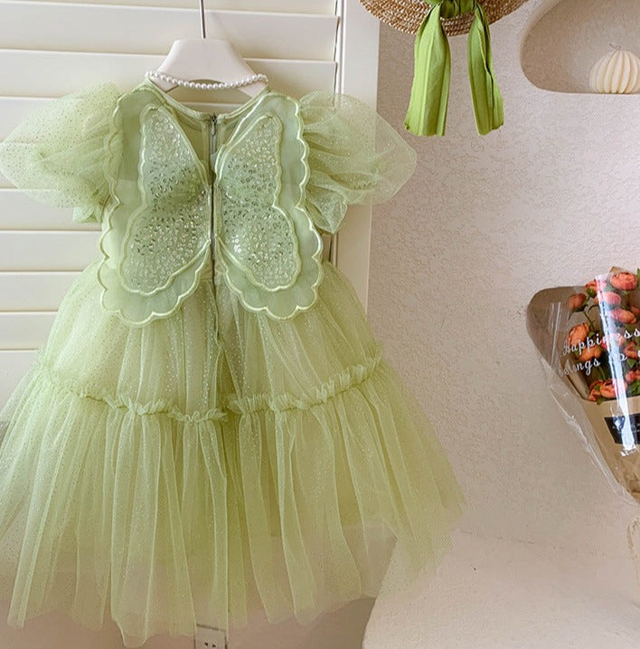 Asinha Bright Green Children's Dress