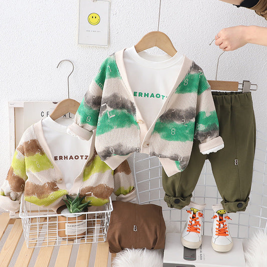 Men's Children's Set 3 Pieces Cardigan Numbers