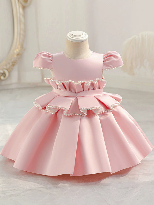 Puffy Party Dress with Pearls