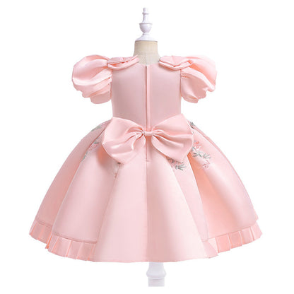 Children's Flower and Bow Party Dress