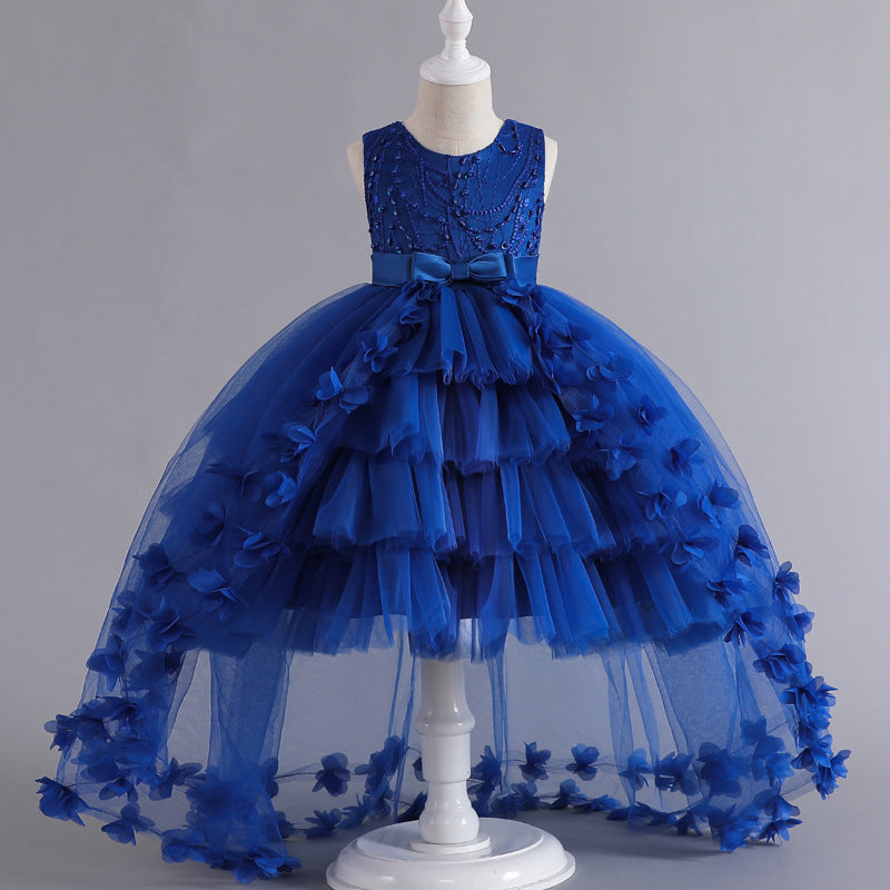 Bright Flowers and Bow Children's Party Dress