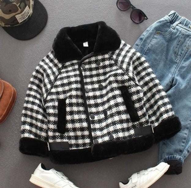 Plush Plaid Children's Jacket