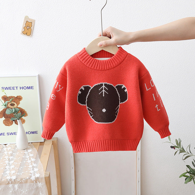 Children's Teddy Bear Round Neck Blouse