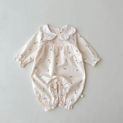 Girls' Infant Jumpsuit Buttons Flowers