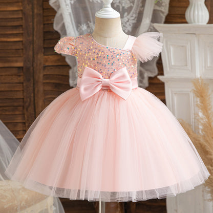 Shiny Bow Party Dress for Kids