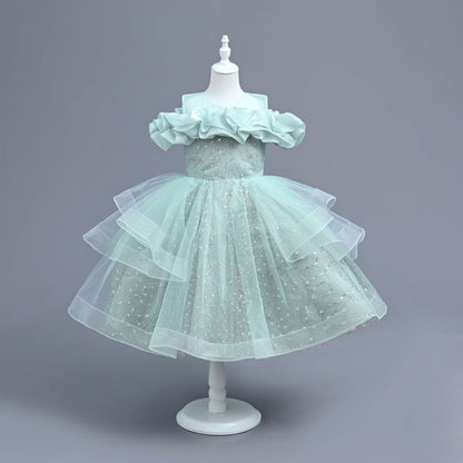 Shiny and Tulle Children's Party Dress