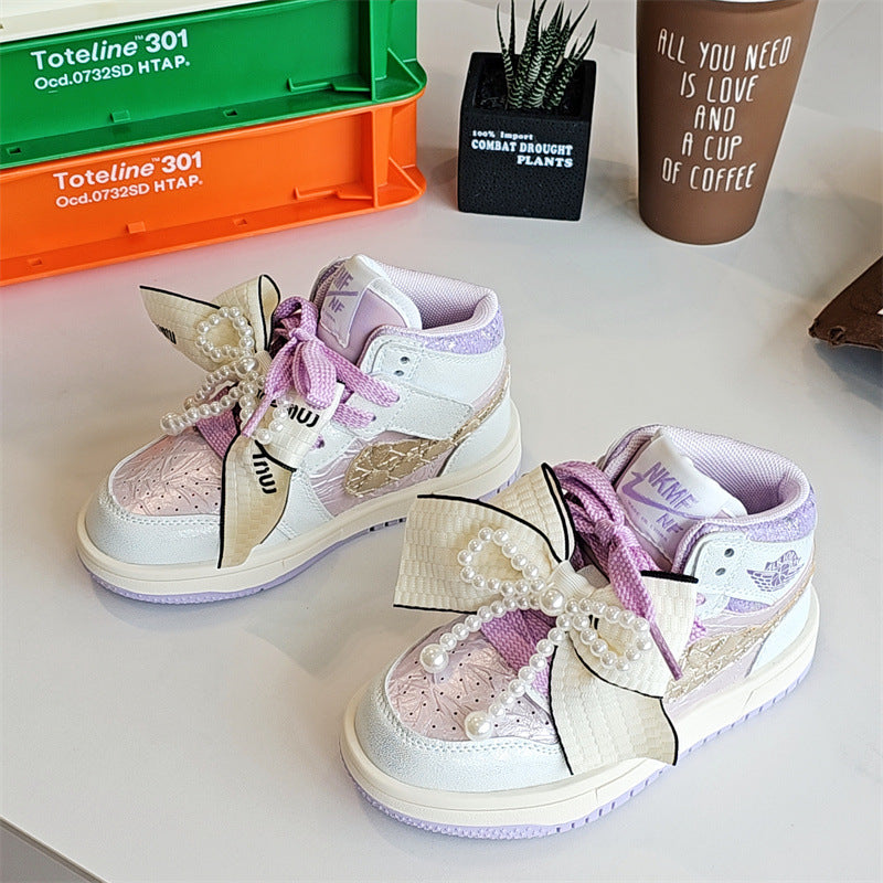 NK Lace Children's Sneakers Pearls